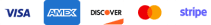 Payment Methods - Visa, Amex, Discover, Mastercard, Stripe